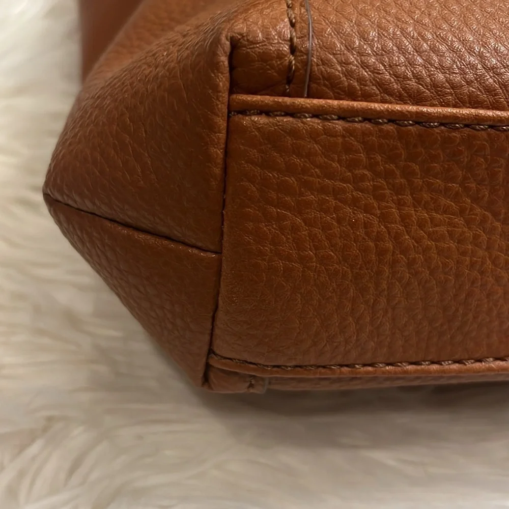 Relic faux leather pebbled shoulder bag cognac 16x10.5x2.5”